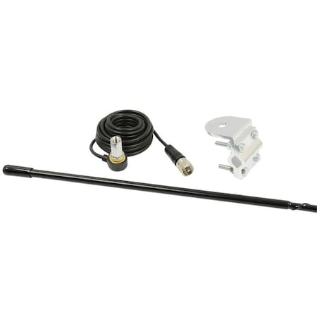 Das 3' Platinum Series Single Mirror Mount Cb Antenna Kit, 1000W Black RPPS-13KB